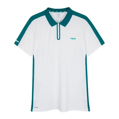 Nox Pro Men’s White Green Padel Polo