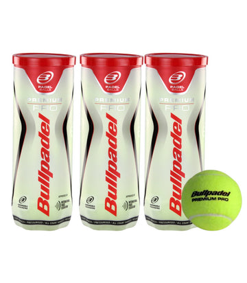 Pack of 3 cans of Bullpadel Premium Pro balls