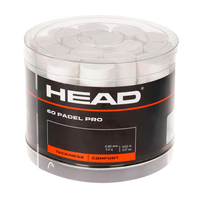 Box 60 Overgrip Head Padel Pro White