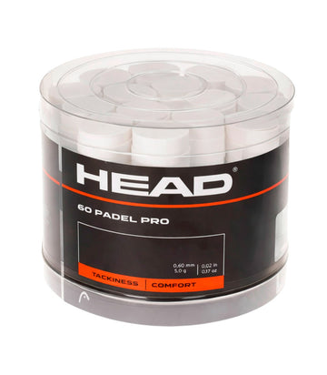 Box 60 Overgrip Head Padel Pro White